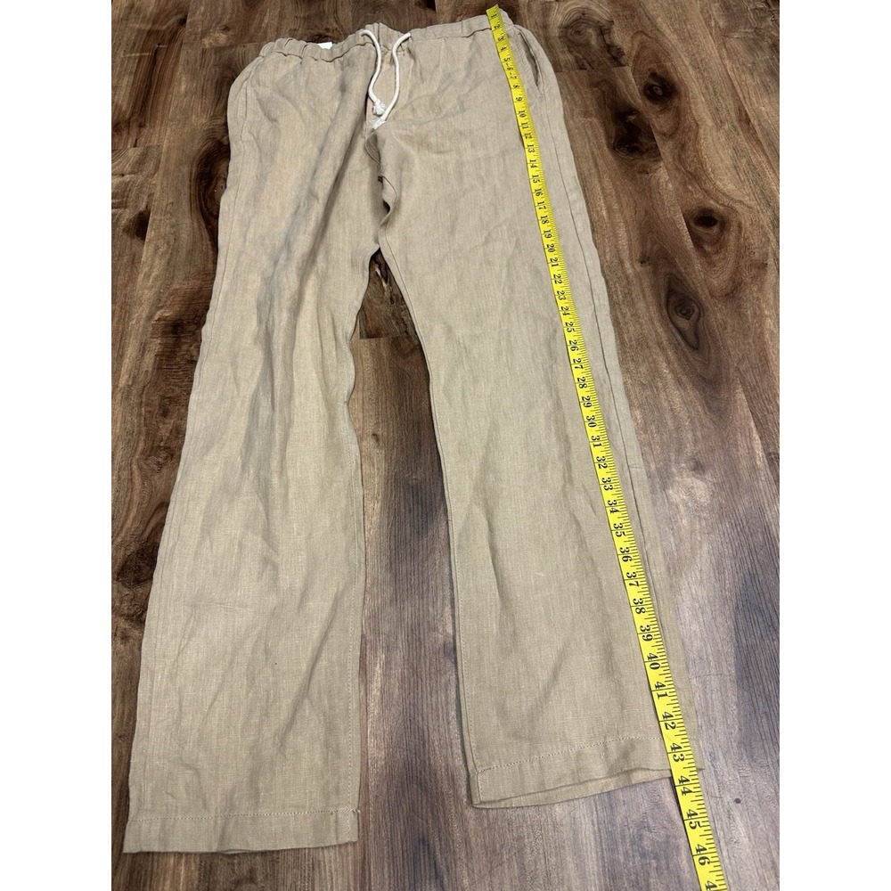 DL1961 Lukas Slim Straight Pantalon Khaki Linen Pants 32 x 32.5 - Picture 7 of 10
